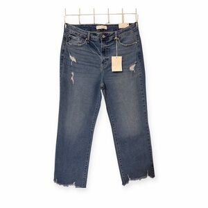 KanCan Blue Distressed Cropped Jeans